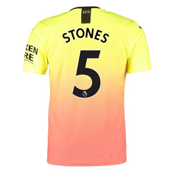 Camiseta Manchester City NO.5 Stones Tercera equipación 2019-2020 Naranja